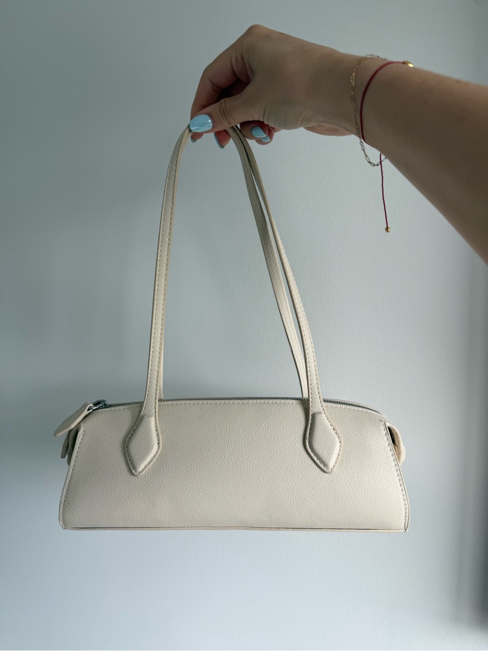 Mango Cream Shoulder Bag with Double Straps